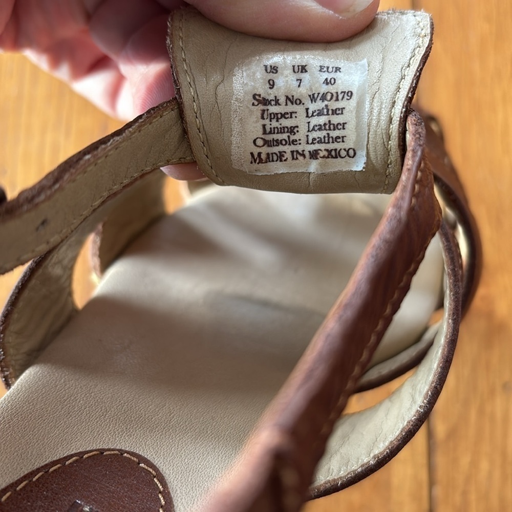 Wolverine 1883 Freida Sandals Women’s Tan Leather Fisherman Style w/ Box Size 9 - Picture 11 of 13
